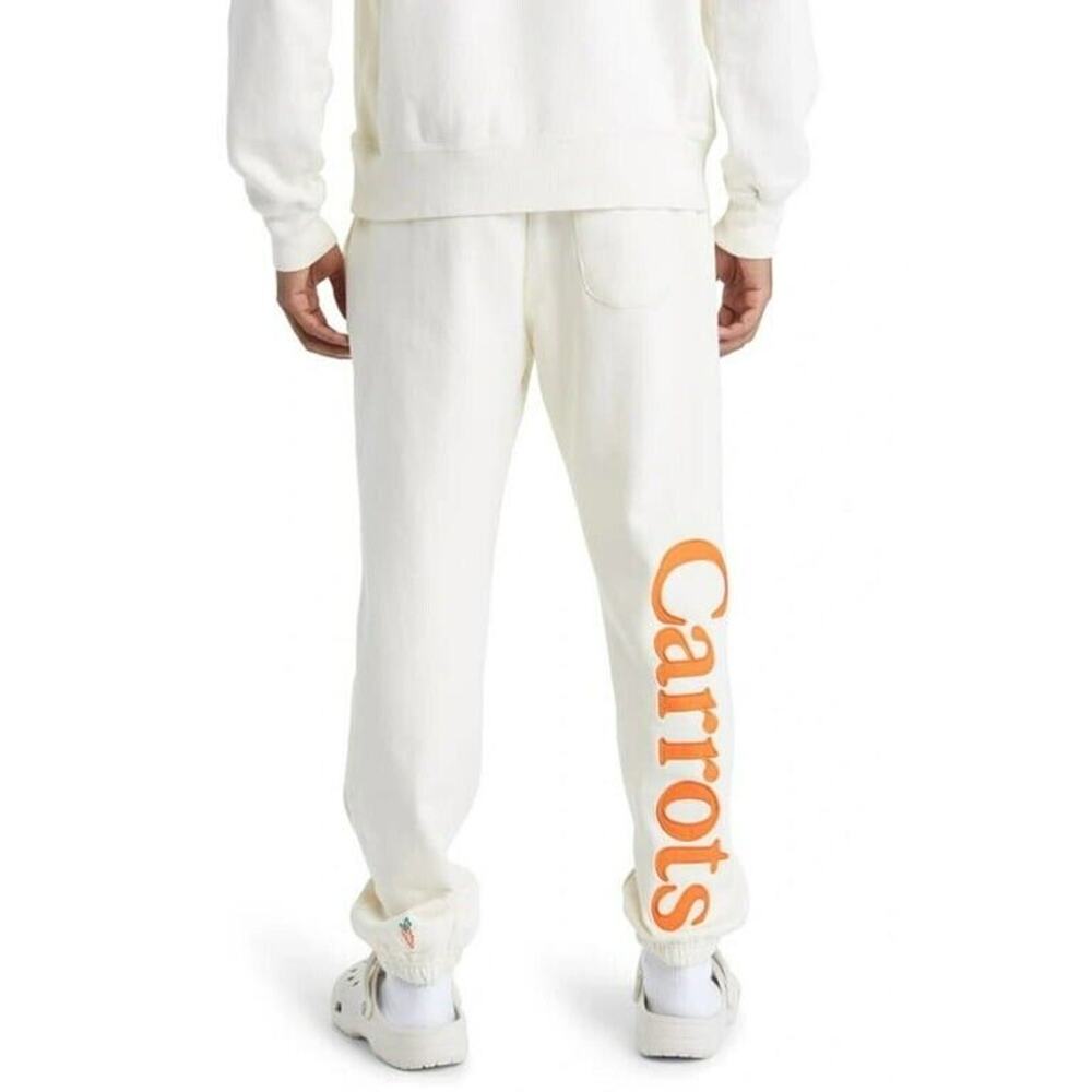 Carrots By Anwar Carrots Men's Wordmark Jogger Embroidered Sweatpants Cream S